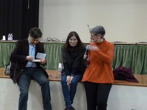 Tommaso Pincio con Adriana Lorenzi e la prof.ssa Giannone